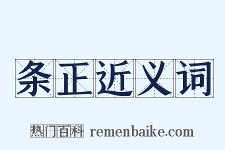条正近义词是什么意思的图片